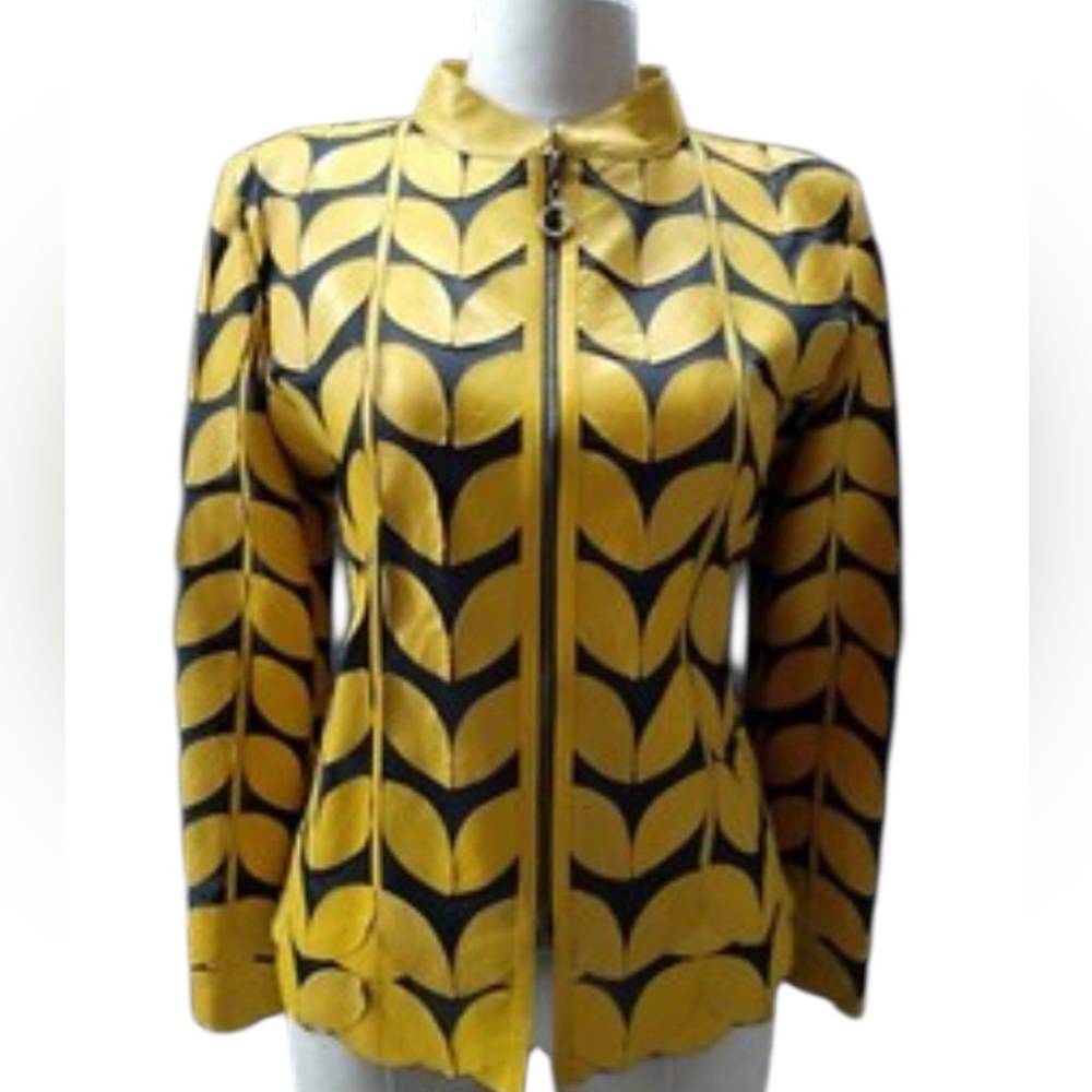 KARIZMA Gold and Black Patterned sheer light jacket size 3x